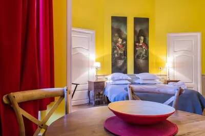 Coin salon dans l'établissement Appartement Le Buffon