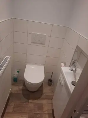 Salle de bains dans l'établissement Gîte De La Souris Verte
