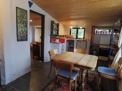 Cuisine ou kitchenette dans l'établissement Gites de la Pyramide