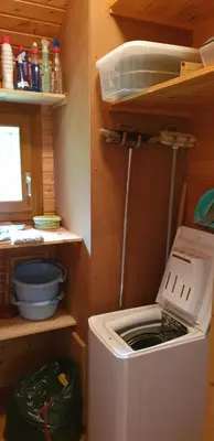 Cuisine ou kitchenette dans l'établissement Chalets les Silènes