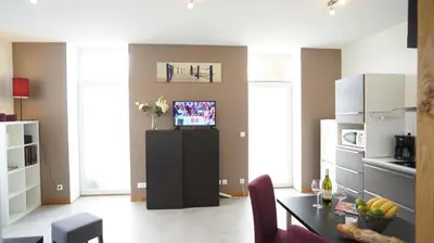 Cuisine ou kitchenette dans l'établissement Le Puligny, appartement classé 3 étoiles