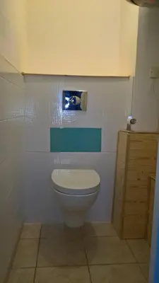 Salle de bains dans l'établissement Le Grenier