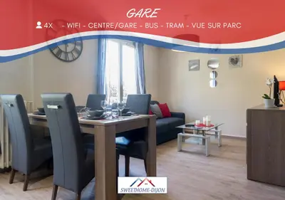 Coin salon dans l'établissement SWEETHOME DIJON - Gare