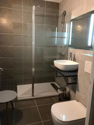 Salle de bains dans l'établissement Hôtel Saint Philibert