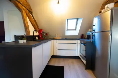 Cuisine ou kitchenette dans l'établissement Loveappart21 Pimentez votre vie de couple