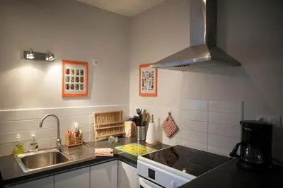 Cuisine ou kitchenette dans l'établissement Gite Le Village