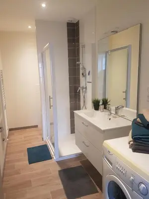 Salle de bains dans l'établissement Gite Saint Nicolas