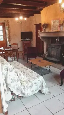 Coin salon dans l'établissement Gite de charme au coeur de la Bourgogne