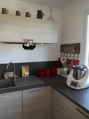 Cuisine ou kitchenette dans l'établissement Chez isa