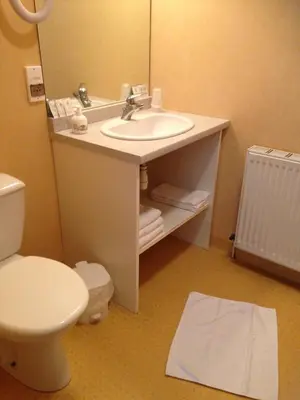 Salle de bains dans l'établissement HOTEL DU JURA