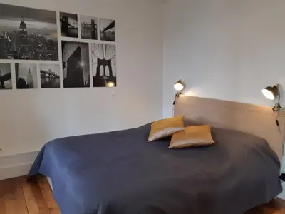 Un ou plusieurs lits dans un hébergement de l'établissement Cosy T2 38m2 - Centre-Ville Dijon- Gare/Darcy