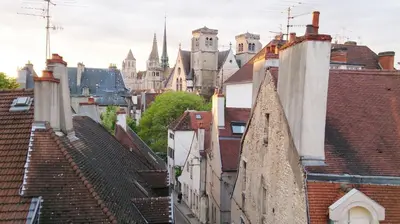 Vue générale sur Dijon ou vue de la ville depuis l'appartement