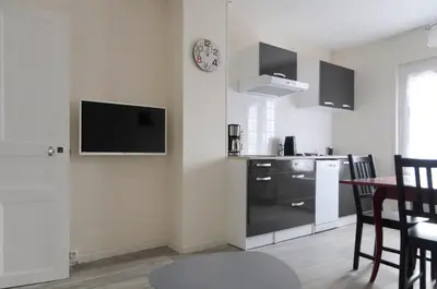 Cuisine ou kitchenette dans l'établissement L'Orée des Lacs (Appartement n°1)