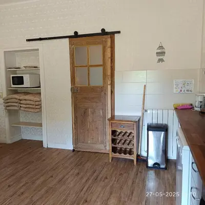 Cuisine ou kitchenette dans l'établissement Gîte Donjon