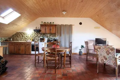 Cuisine ou kitchenette dans l'établissement Gite de Fragny