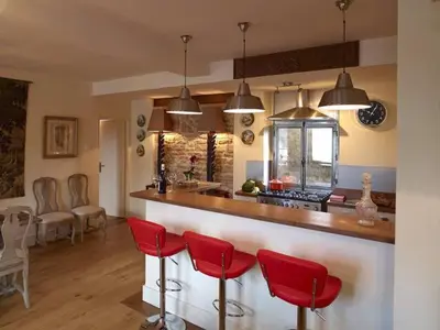 Cuisine ou kitchenette dans l'établissement Appartements de la Cote 6