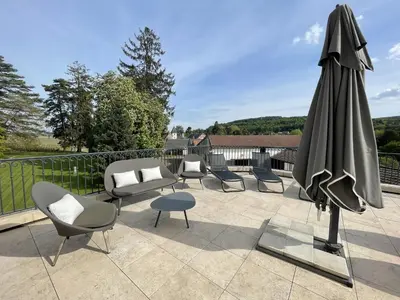 Vue générale sur la montagne ou vue sur la montagne depuis le séjour chez l'habitant