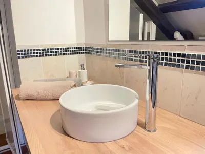 Salle de bains dans l'établissement Le Duplex Cosy - Gare & Cité Gastronomique
