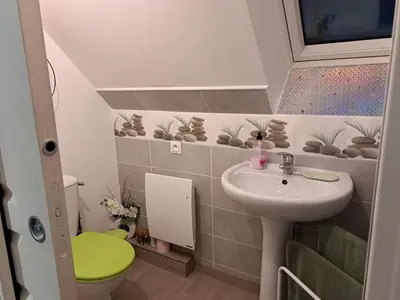 Salle de bains dans l'établissement Gîte Le piège à rêves