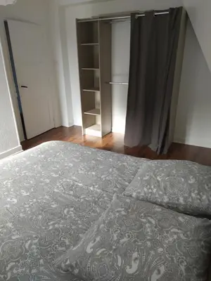 Un ou plusieurs lits dans un hébergement de l'établissement Bel appartement en plein coeur de ville