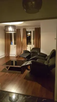 Coin salon dans l'établissement Bel appartement en plein coeur de ville