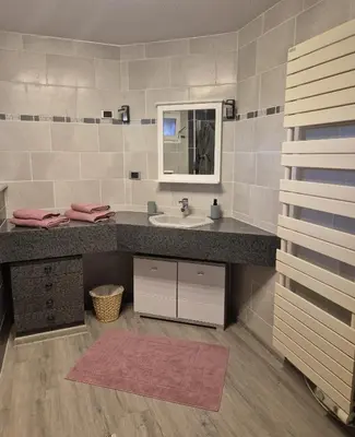 Cuisine ou kitchenette dans l'établissement Au Lavoir du Serein 