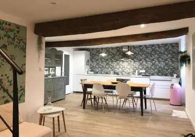 Coin salon dans l'établissement Gîte de la moinette