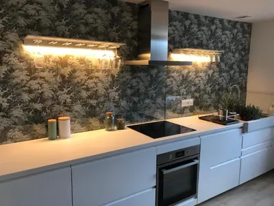 Cuisine ou kitchenette dans l'établissement Gîte de la moinette