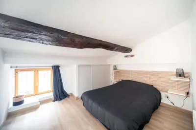 Un ou plusieurs lits dans un hébergement de l'établissement Myappart71 - Appartement - cosy au centre ville