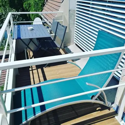 Balcon ou terrasse dans l'établissement Les chambres de la Cotinière - Bord de Saône - St Jean de Losne