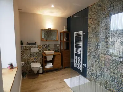 Salle de bains dans l'établissement Le Clos De Quintaine Chambres d'Hôtes