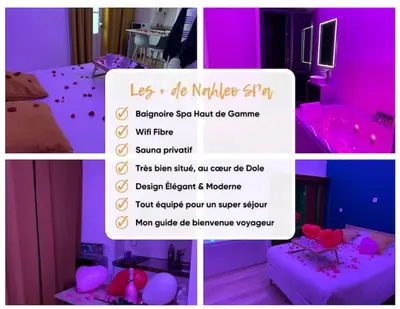 Un ou plusieurs lits dans un hébergement de l'établissement Appartement Spa - NAHLEO Scandinave