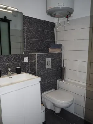 Salle de bains dans l'établissement Le Millotet - Agréable studio à 2 mn Dijon Gare