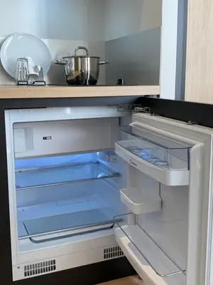 Cuisine ou kitchenette dans l'établissement Appart Hotel Montchapet Dijon Centre