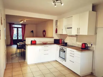 Cuisine ou kitchenette dans l'établissement Gîte des 3 vallées