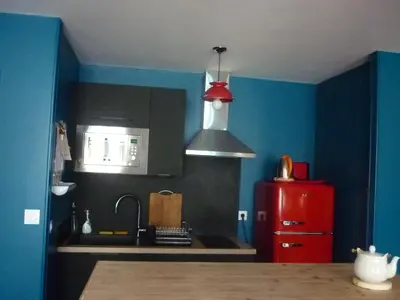 Cuisine ou kitchenette dans l'établissement Nénuphar