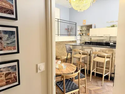 Cuisine ou kitchenette dans l'établissement Le Chouette Loft