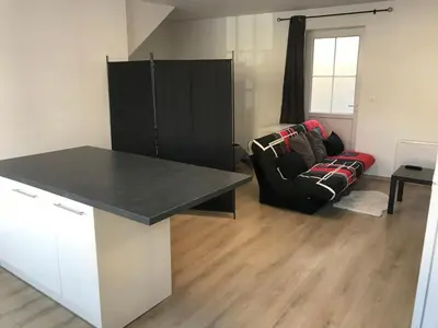 Coin salon dans l'établissement Appartement centre ville