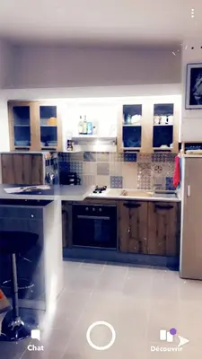 Cuisine ou kitchenette dans l'établissement Eyssam d’or