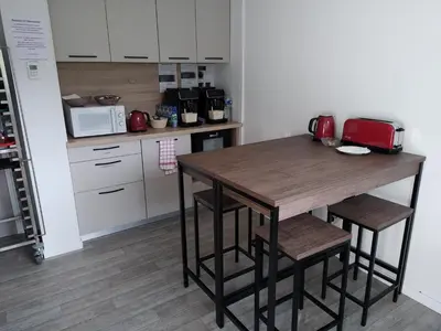 Cuisine ou kitchenette dans l'établissement Béguinage le Val d'Or