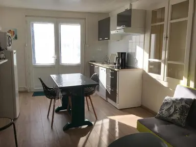 Cuisine ou kitchenette dans l'établissement L'Orée des Lacs (Appartement n°2)