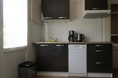 Cuisine ou kitchenette dans l'établissement L'Orée des Lacs (Appartement n°2)