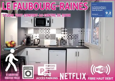 Cuisine ou kitchenette dans l'établissement Le Faubourg-Raines - Chaleureux studio à 5mn de la gare