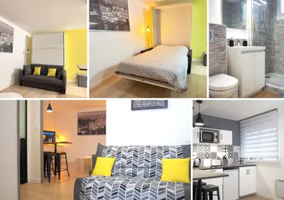 Cuisine ou kitchenette dans l'établissement Le Faubourg-Raines - Chaleureux studio à 5mn de la gare