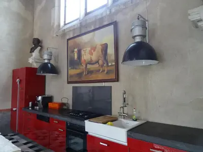 Cuisine ou kitchenette dans l'établissement La chapelle de Melin