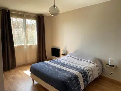 Un ou plusieurs lits dans un hébergement de l'établissement Maison de vacances - Lac de Chaumeçon - Morvan - La Méloise