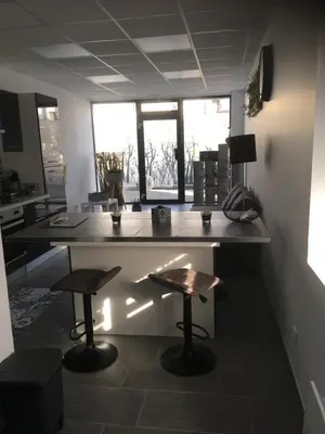 Cuisine ou kitchenette dans l'établissement L’appartement charmant