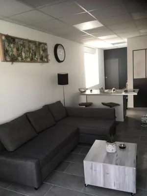 Coin salon dans l'établissement L’appartement charmant