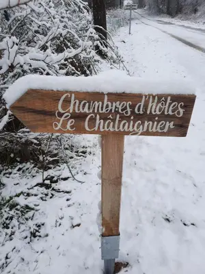 L'établissement Chambre d'hôte Le Châtaignier en hiver