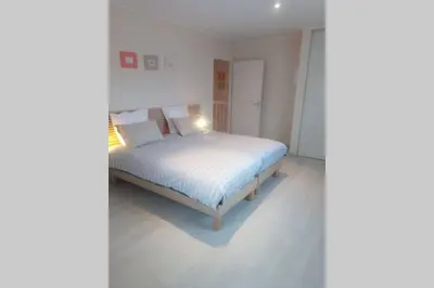 Un ou plusieurs lits dans un hébergement de l'établissement Appt 1 à 4 pers Cocoon,1,500 km sortie auto, 3 km Ctre Mâcon, PKG cour privée